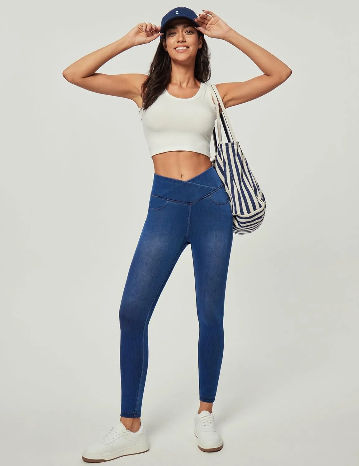 IUGA Stretchy High Waisted Jeans for Women Jeggings Tummy Control Skinny Jeans Work Pants with Pockets