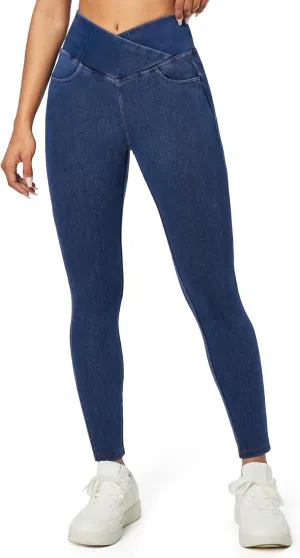 IUGA Stretchy High Waisted Jeans for Women Jeggings Tummy Control Skinny Jeans Work Pants with Pockets