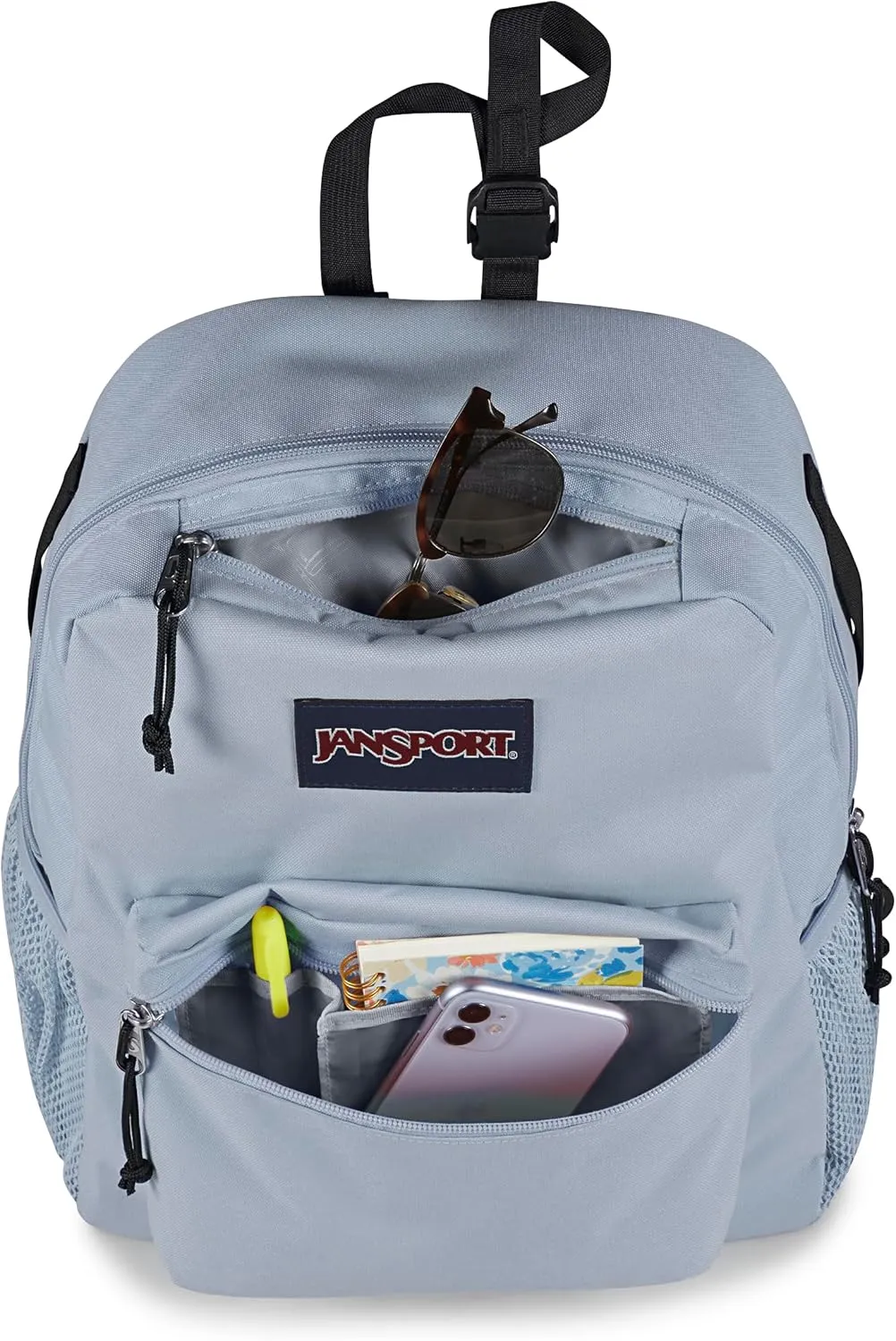 JanSport Central Adaptive Backpack  Wheelchair & Walker Compatible, Tuck-Away Shoulder Straps, Adjustable Backrest Loops & Anchor Straps, Iconic Design, Blue Dusk