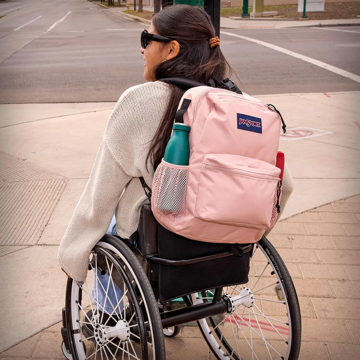 JanSport Central Adaptive Backpack  Wheelchair & Walker Compatible, Tuck-Away Shoulder Straps, Adjustable Backrest Loops & Anchor Straps, Iconic Design, Mia Brown Mint Julep
