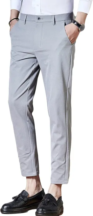 JEShifangjiusu Men's Slim-Fit Wrinkle-Resistant Chino Pant Flex Flat Front Straight Fit Pant Active Casual Pants Dress Pant