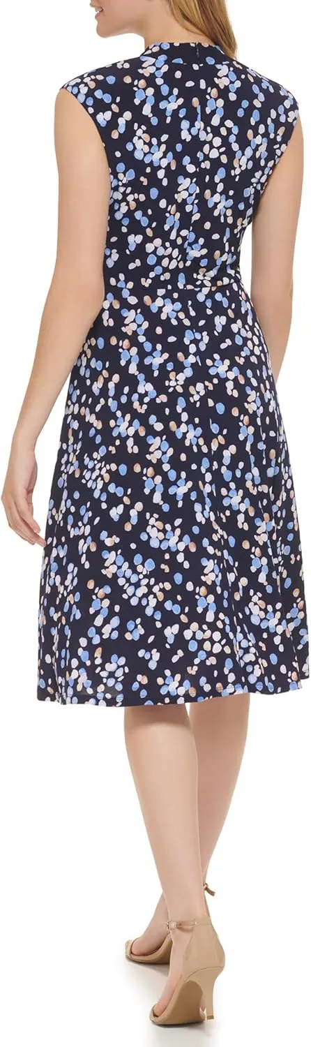 Jessica Howard Women's Sleeveless V-Neck Fit & Flare Mini Dress