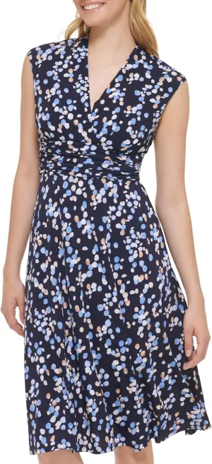 Jessica Howard Women's Sleeveless V-Neck Fit & Flare Mini Dress