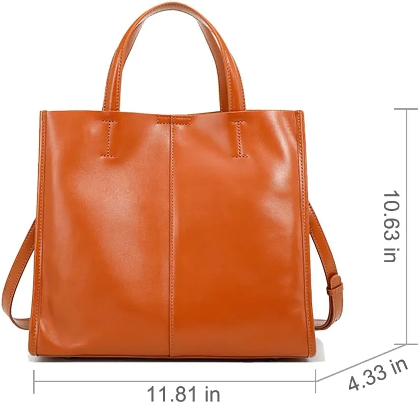 JIUFENG Leather Bucket Tote Purse for Women, Tote Handbags Shoulder Bag with Zipper Pockets and Snap