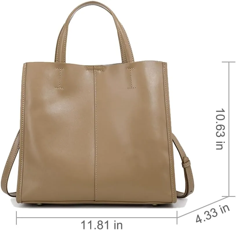 JIUFENG Leather Bucket Tote Purse for Women, Tote Handbags Shoulder Bag with Zipper Pockets and Snap