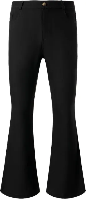 JOGAL Mens Bell Bottom Pants 70s Disco Outfits Slim Fit Retro Flared Trousers