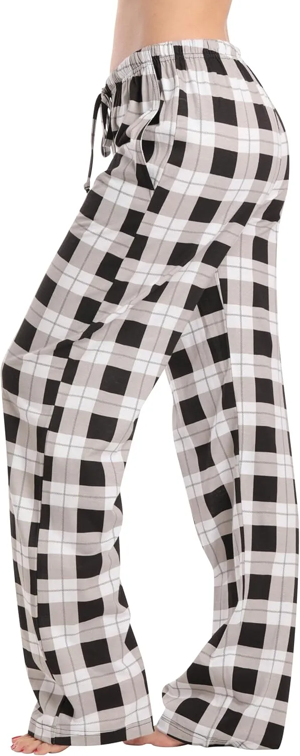Just Love 100% Cotton Jersey Women Plaid Pajama Pants Sleepwear