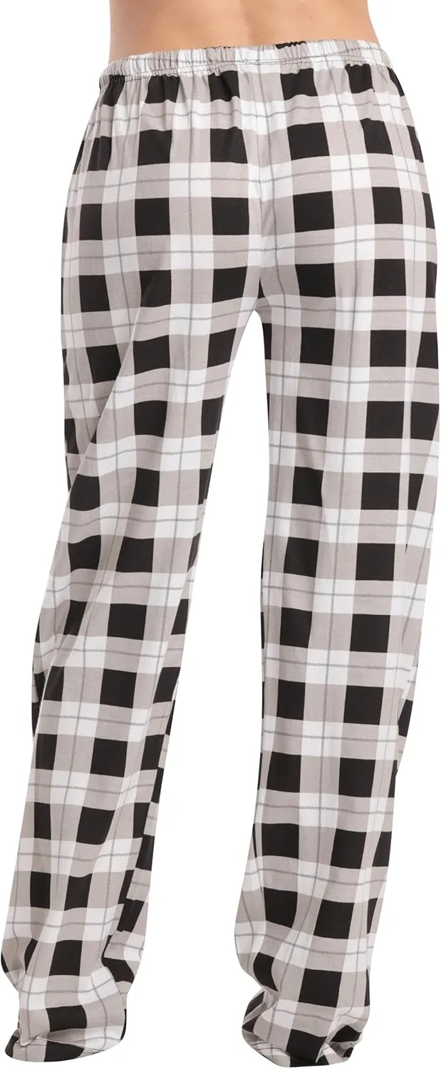 Just Love 100% Cotton Jersey Women Plaid Pajama Pants Sleepwear