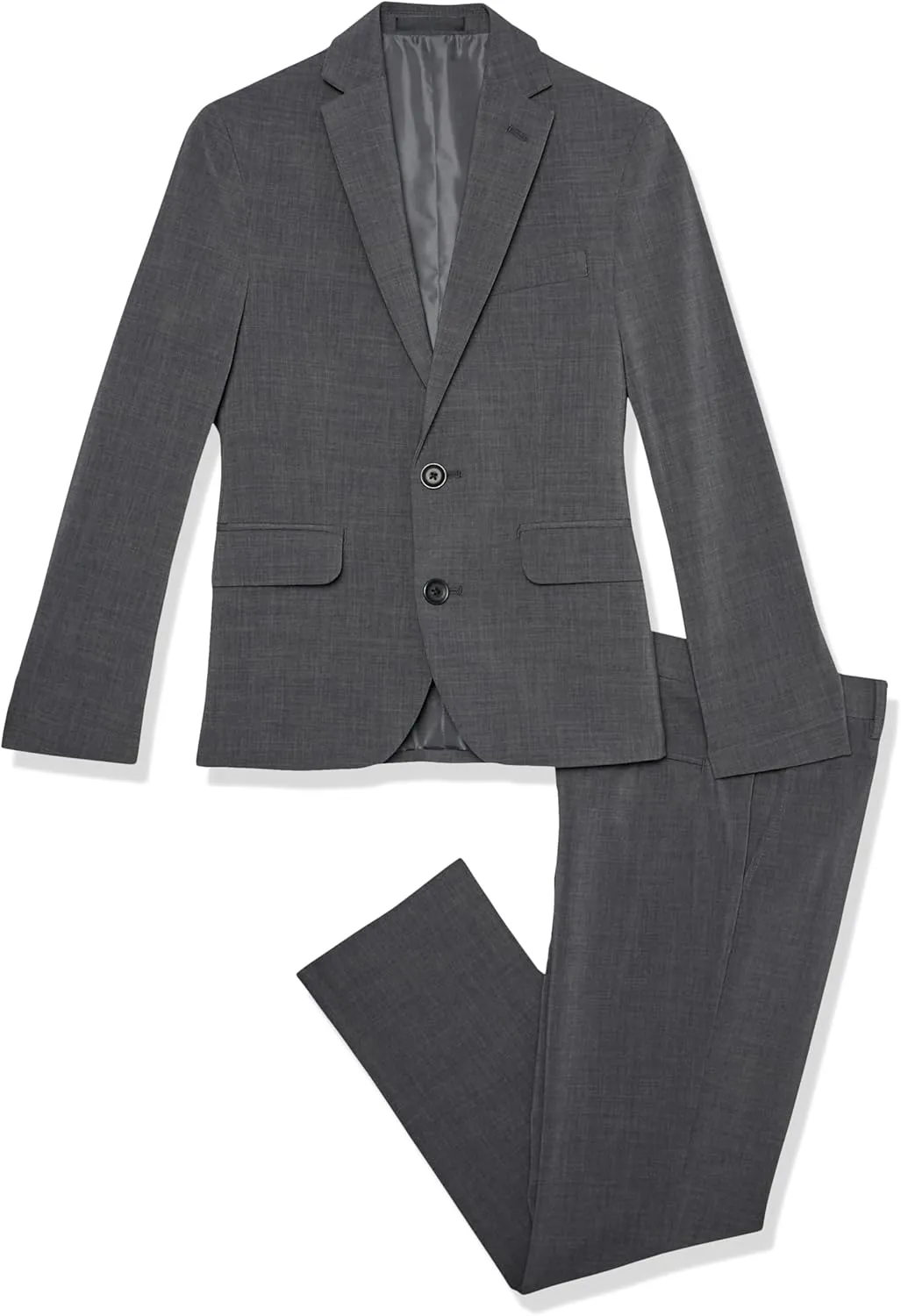 Kenneth Cole REACTION Boys Slim Fit Suit: Formal Jacket & Pants Set for Sizes 8-20, Charcoal, 18 US