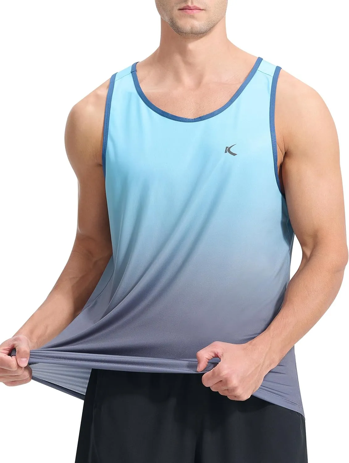 KPSUN Men's Quick Dry Sports Tank Tops Athletic Gym Bodybuilding Fitness Sleeveless Shirts for Beach Running Workout