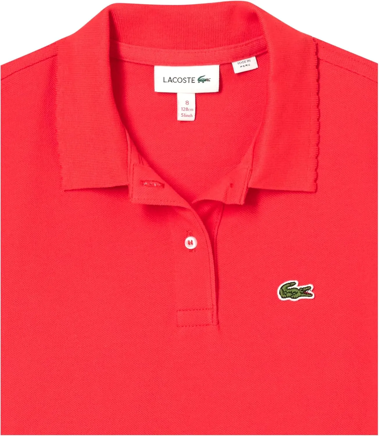 Lacoste Girls' Classic Short Sleeve Piqu Polo Shirt