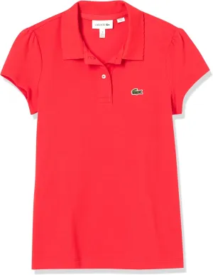 Lacoste Girls' Classic Short Sleeve Piqu Polo Shirt