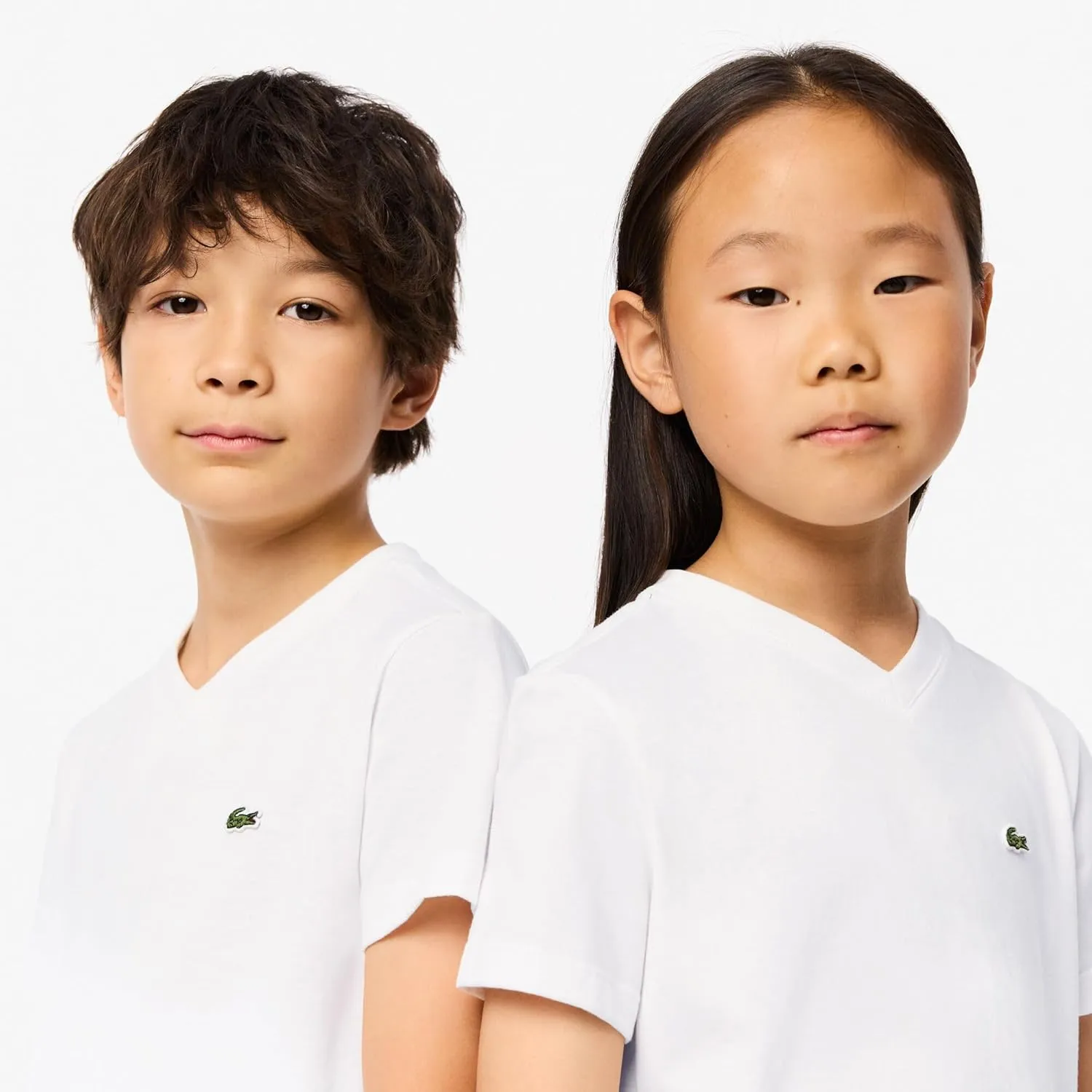 Lacoste Little Kid V Neck Cotton Jersey T-Shirt