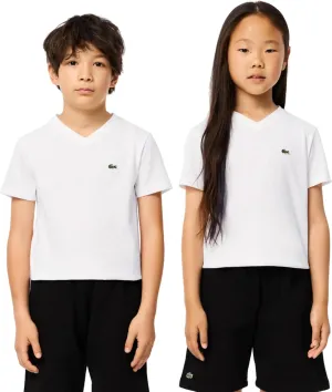 Lacoste Little Kid V Neck Cotton Jersey T-Shirt