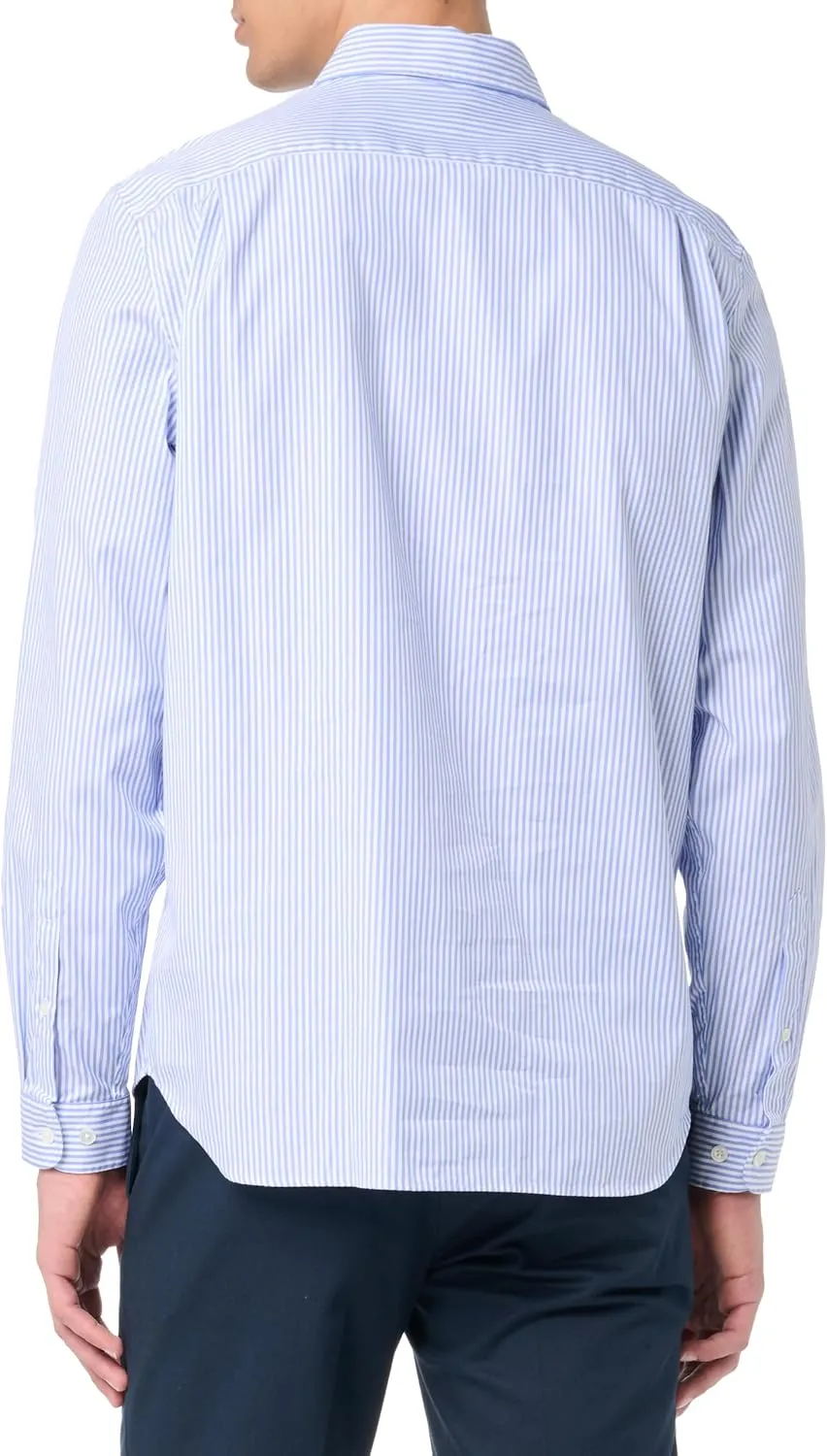 Lacoste Men's Regular Fit Long Sleeve Button Down Stripe Shirt