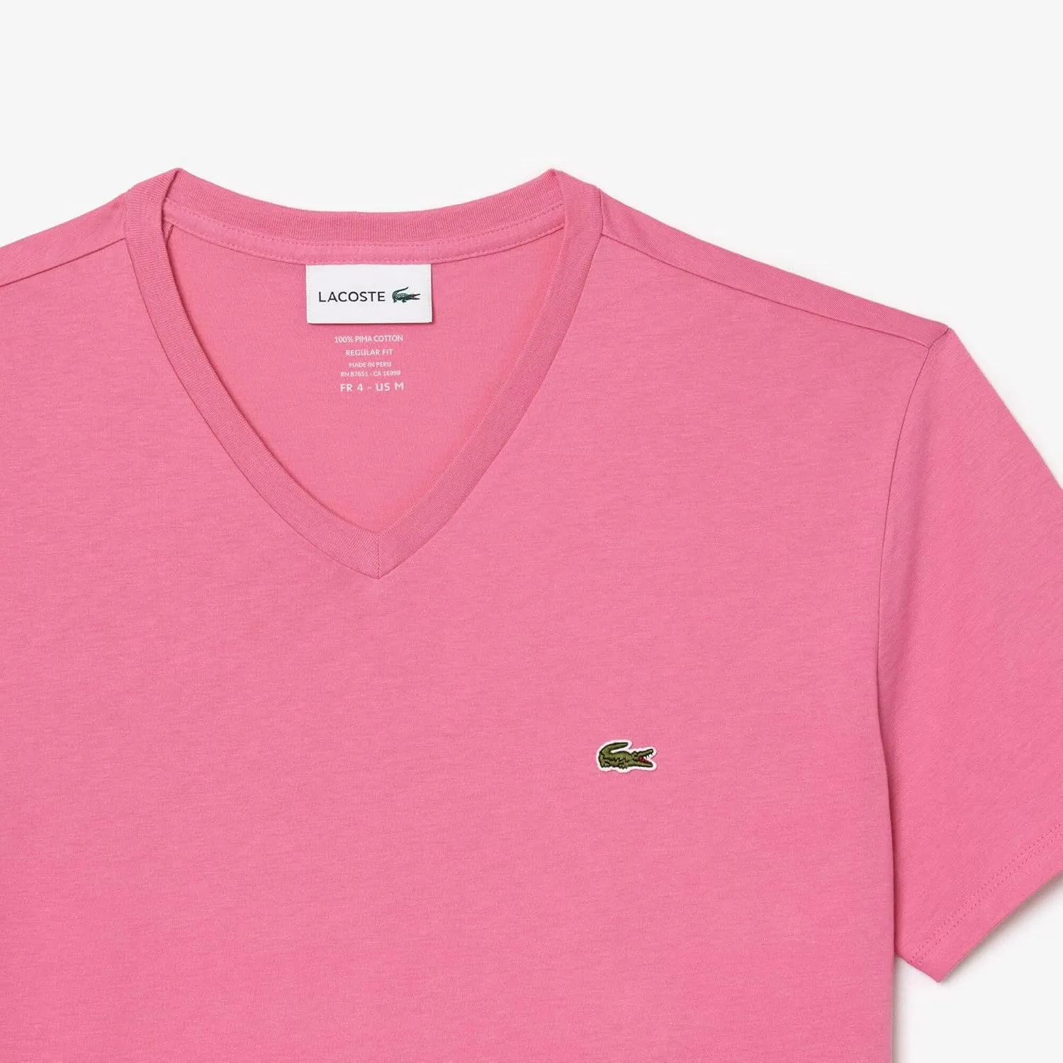 Lacoste Men's V Neck Cotton Pima T-Shirt