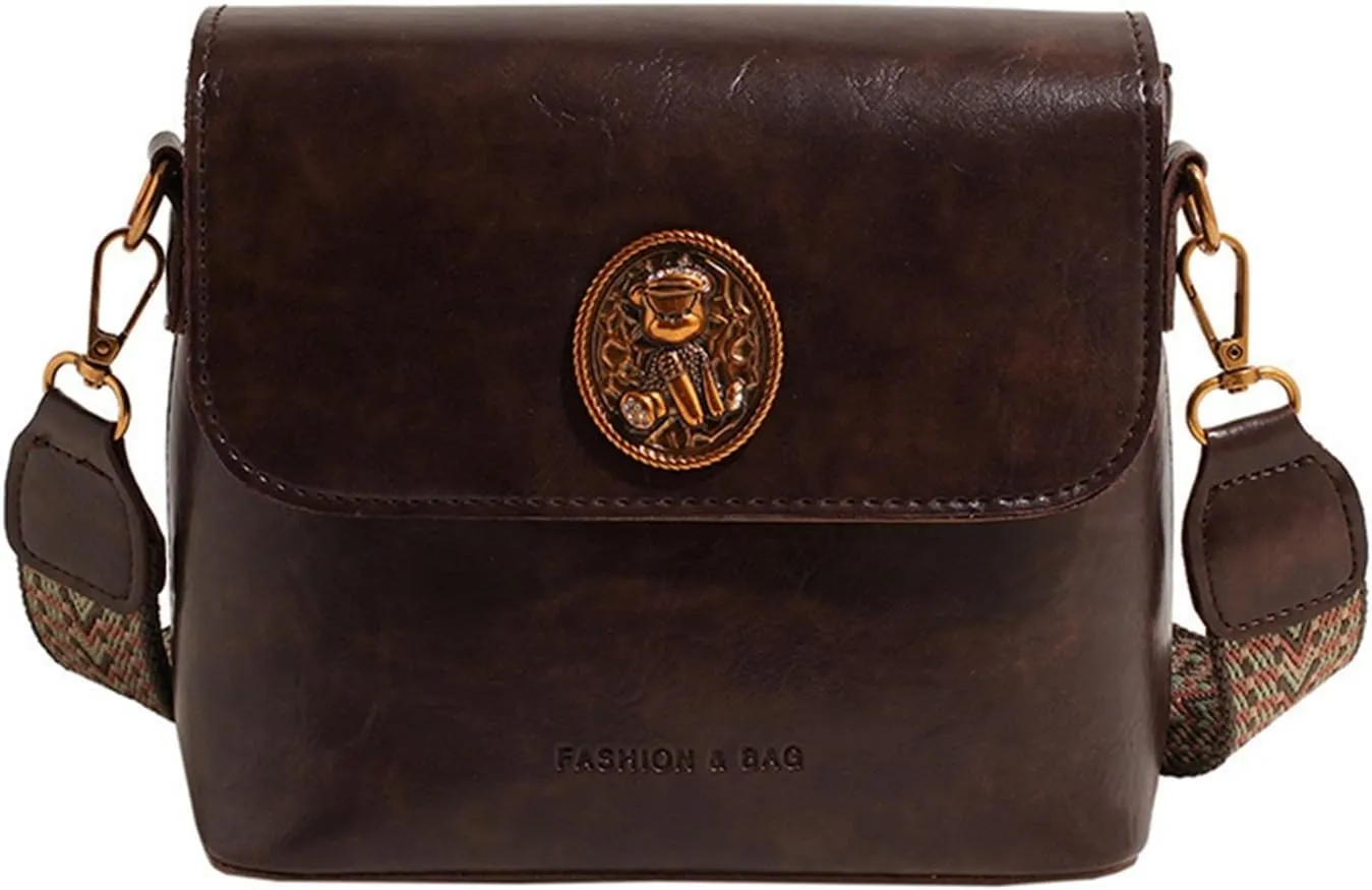 Ladies Crossbody Bag Bucket Bag(Brown)