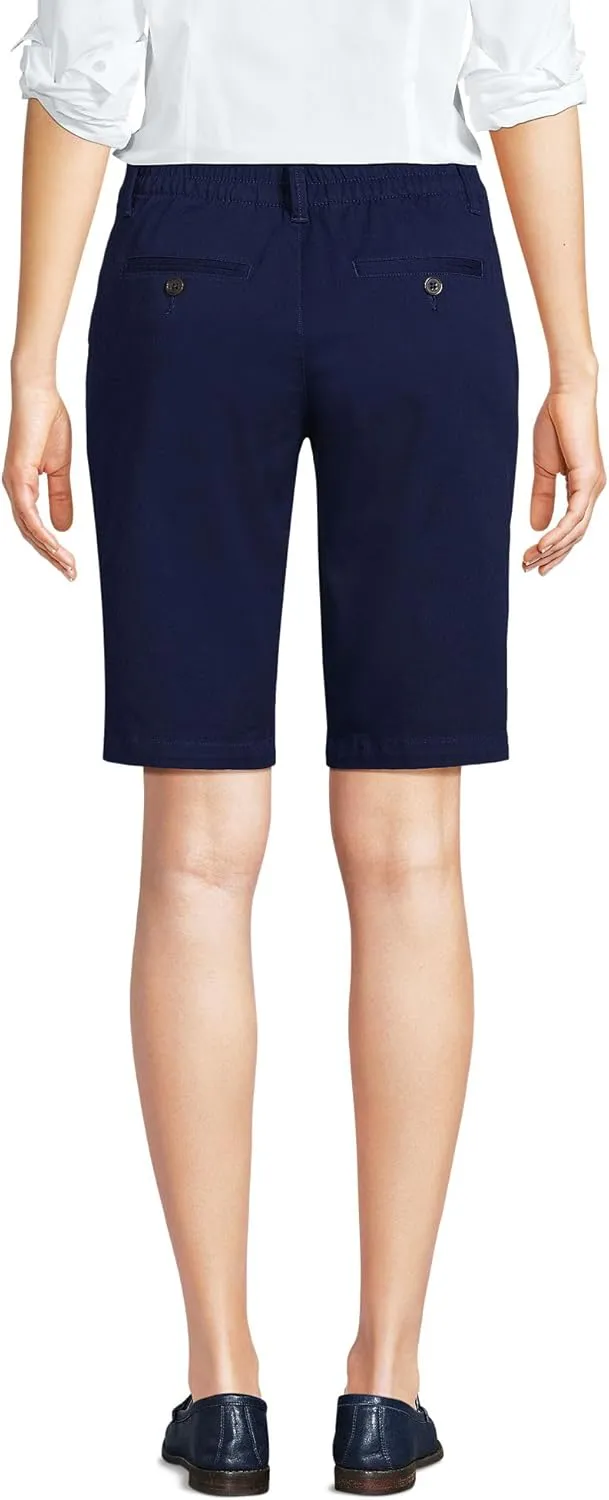 Lands' End Women's Elastic Back Classic 12" Chino Shorts