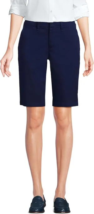 Lands' End Women's Elastic Back Classic 12" Chino Shorts