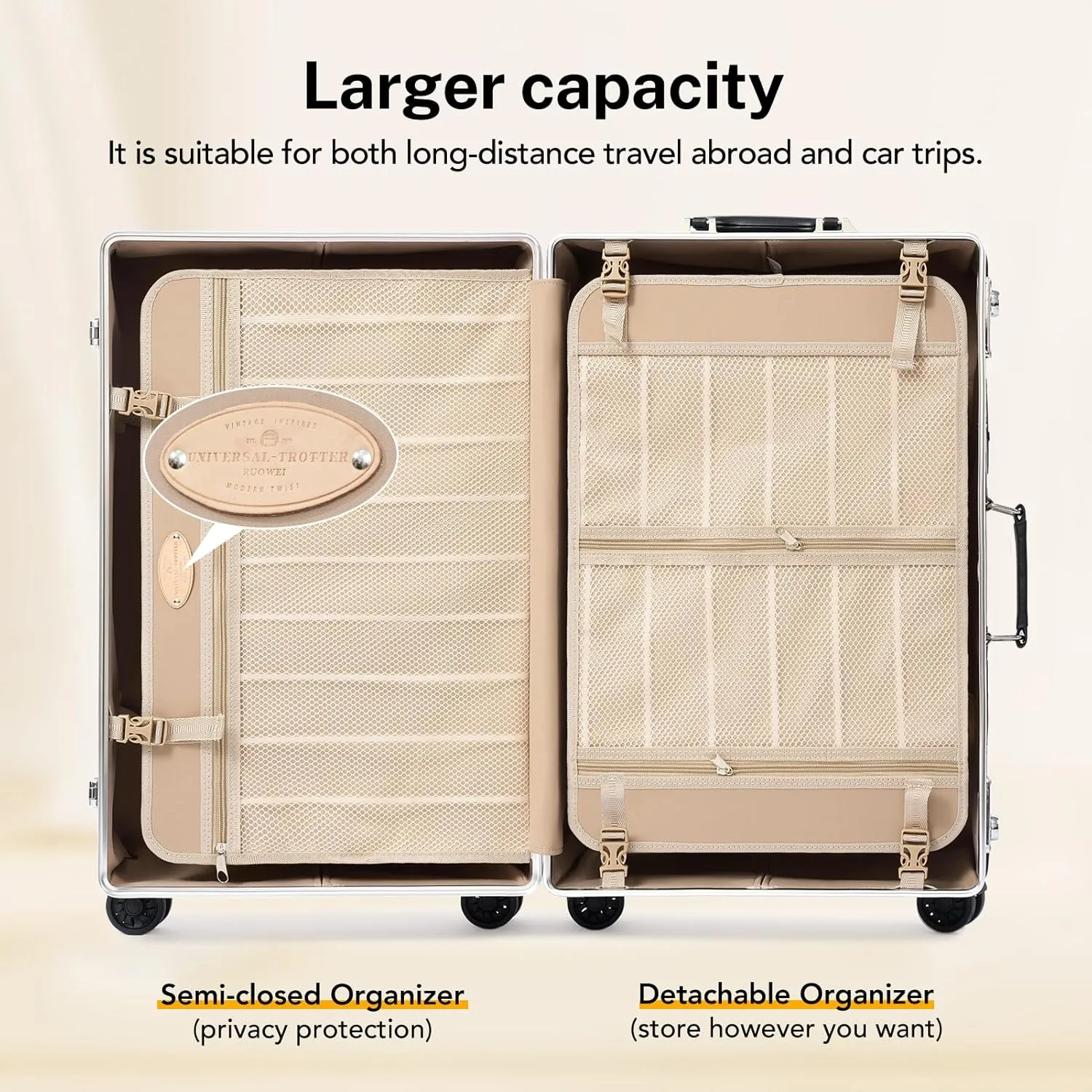 Large Capacity Hardside Suitcase Set with TSA Lock,Luxury Vintage Style Maletas De Viaje, for Men And Women Carry On Luggage Set