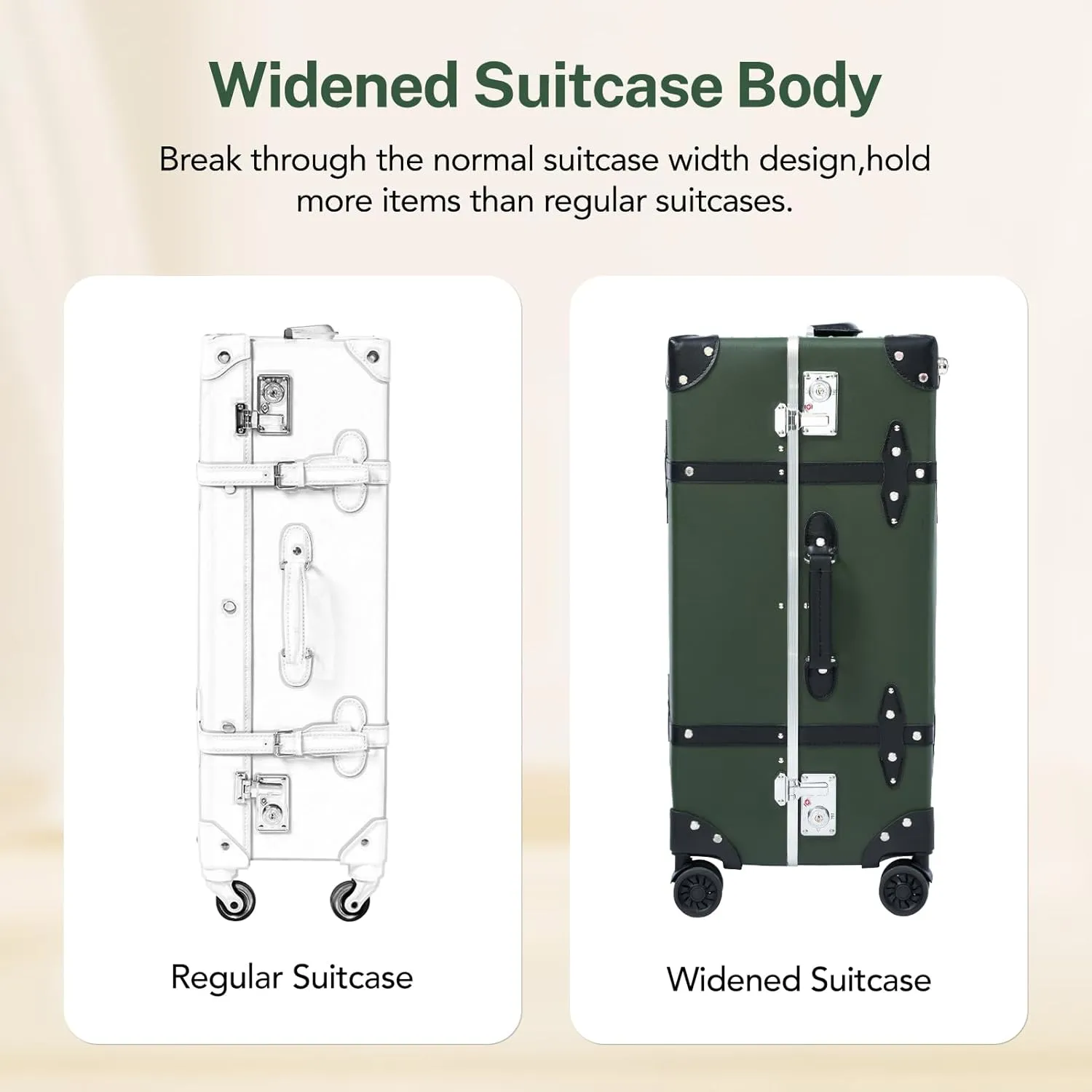 Large Capacity Hardside Suitcase Set with TSA Lock,Luxury Vintage Style Maletas De Viaje, for Men And Women Carry On Luggage Set
