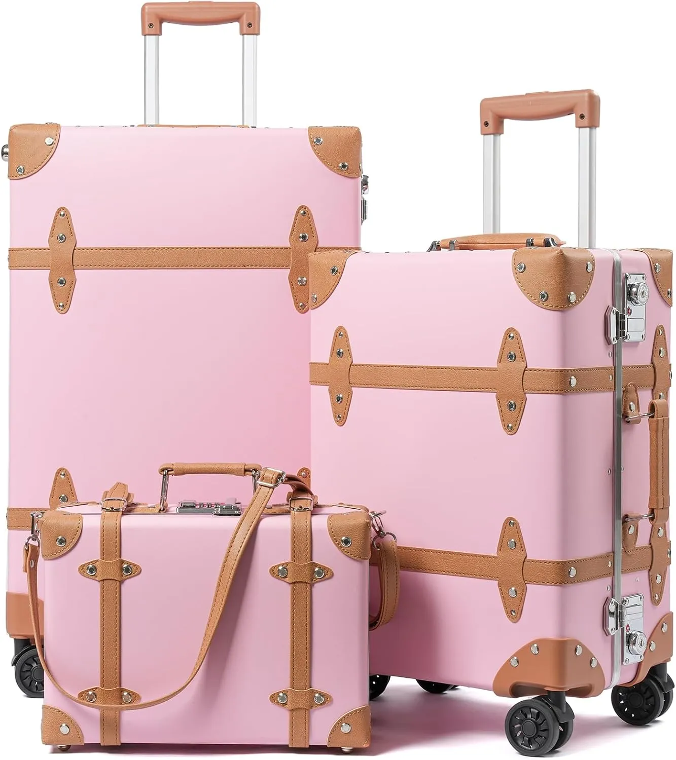 Large Capacity Hardside Suitcase Set with TSA Lock,Luxury Vintage Style Maletas De Viaje, for Men And Women Carry On Luggage Set