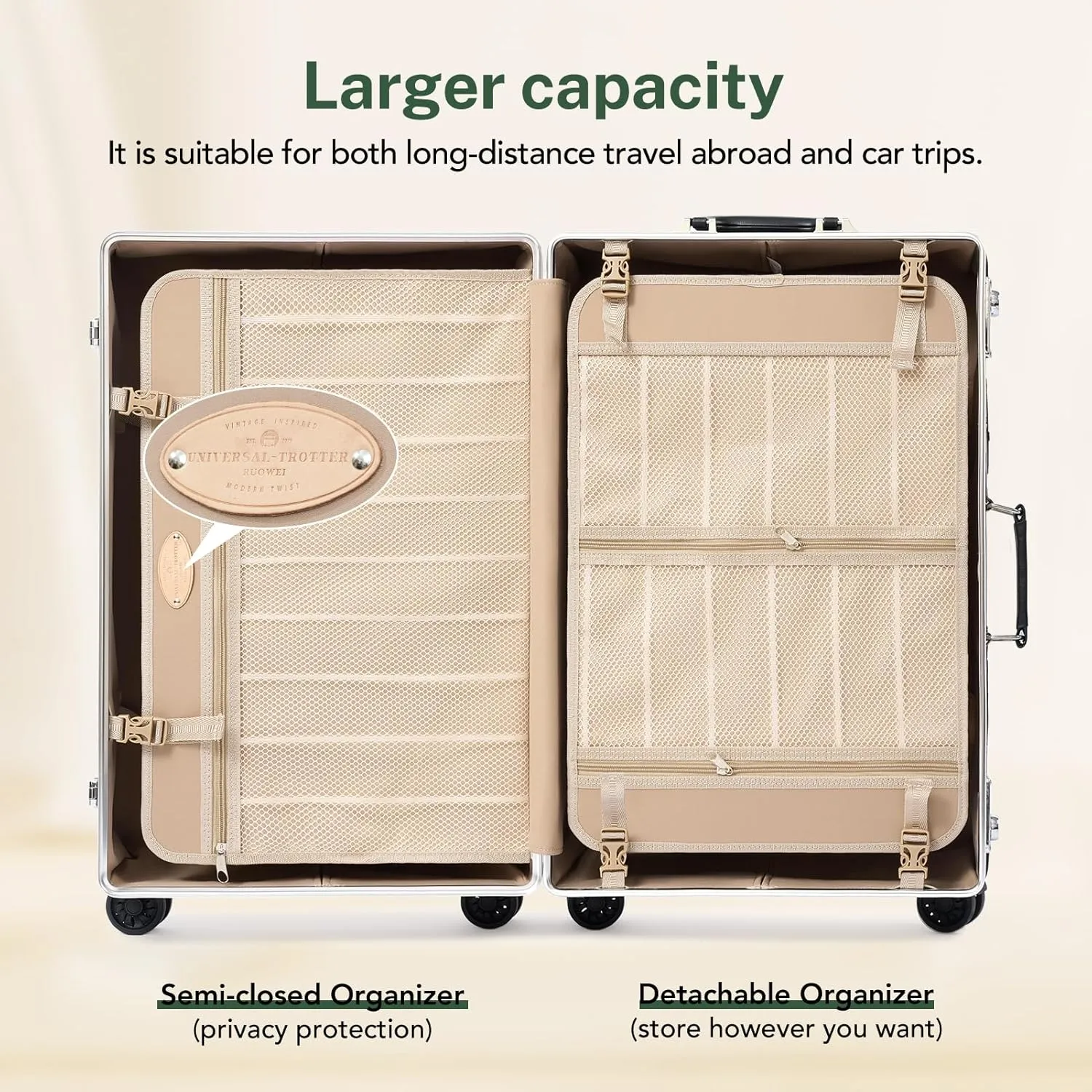 Large Capacity Hardside Suitcase Set with TSA Lock,Luxury Vintage Style Maletas De Viaje, for Men And Women Carry On Luggage Set