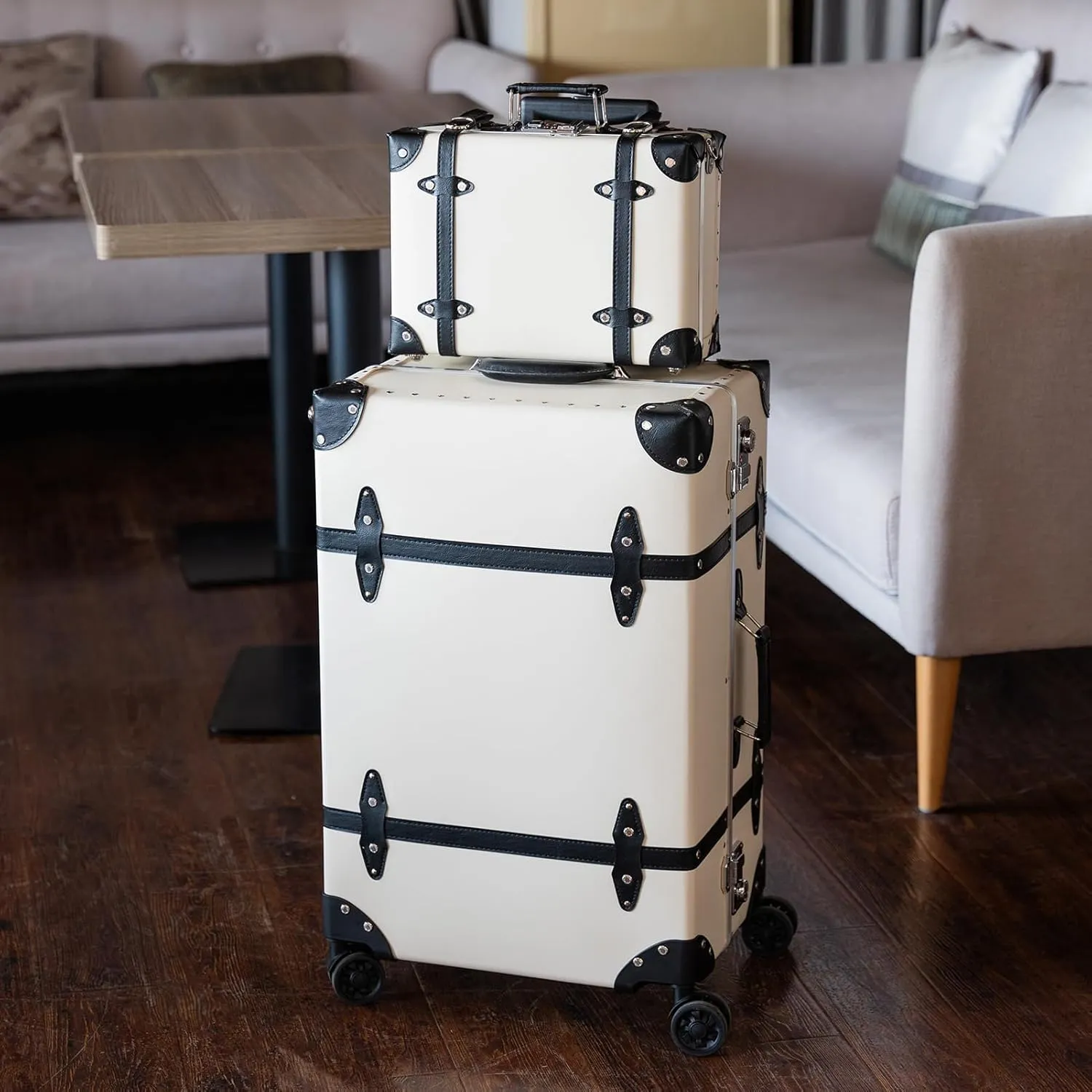 Large Capacity Hardside Suitcase Set with TSA Lock,Luxury Vintage Style Maletas De Viaje, for Men And Women Carry On Luggage Set