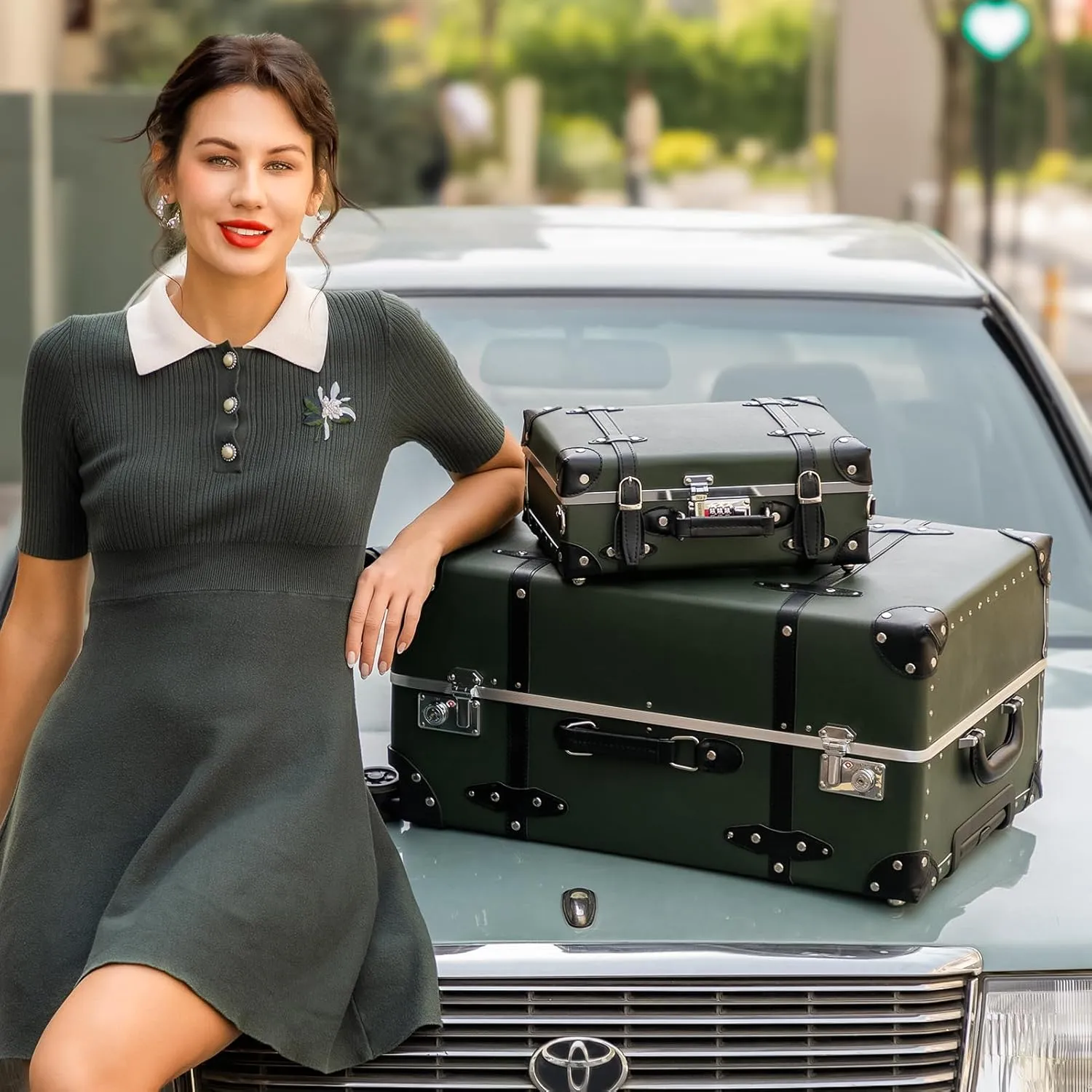 Large Capacity Hardside Suitcase Set with TSA Lock,Luxury Vintage Style Maletas De Viaje, for Men And Women Carry On Luggage Set