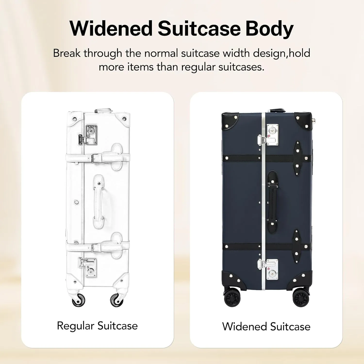 Large Capacity Hardside Suitcase Set with TSA Lock,Luxury Vintage Style Maletas De Viaje, for Men And Women Carry On Luggage Set