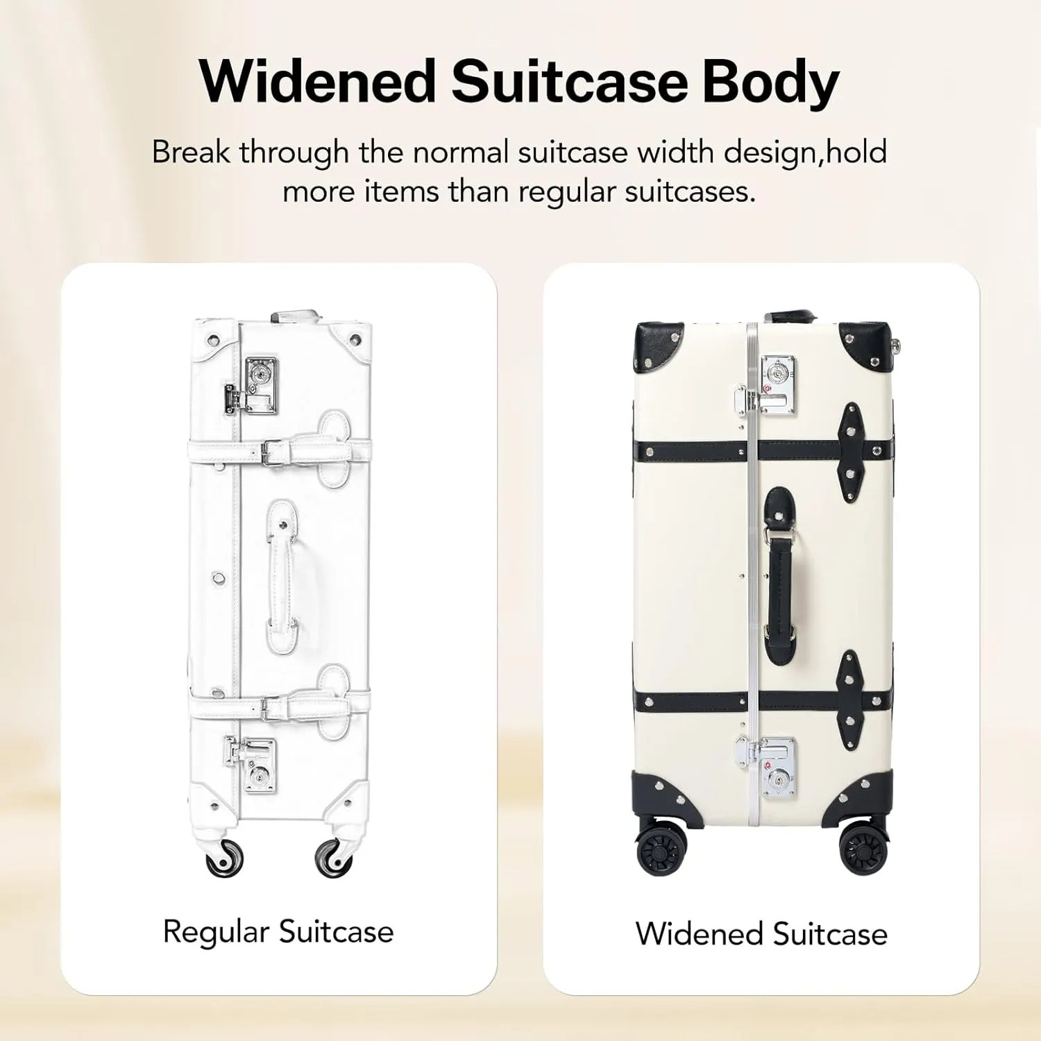 Large Capacity Hardside Suitcase Set with TSA Lock,Luxury Vintage Style Maletas De Viaje, for Men And Women Carry On Luggage Set