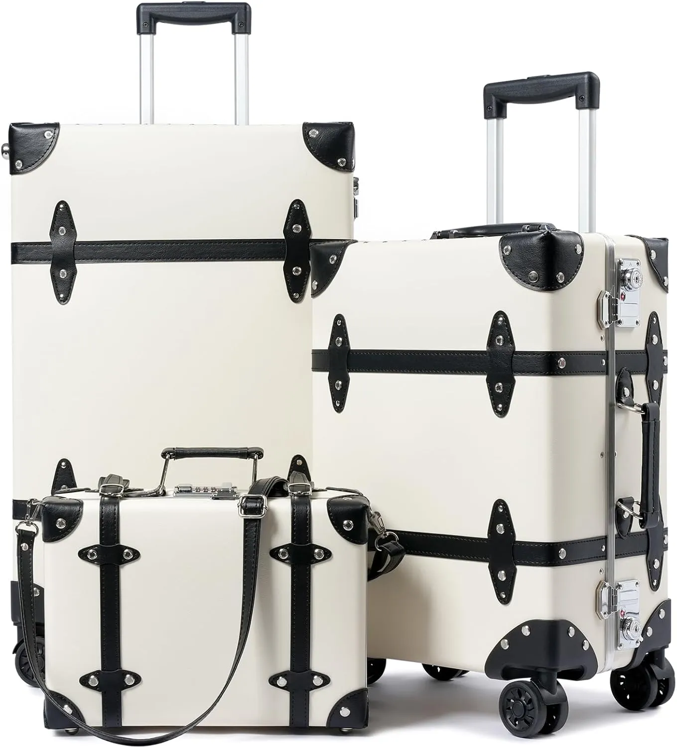 Large Capacity Hardside Suitcase Set with TSA Lock,Luxury Vintage Style Maletas De Viaje, for Men And Women Carry On Luggage Set