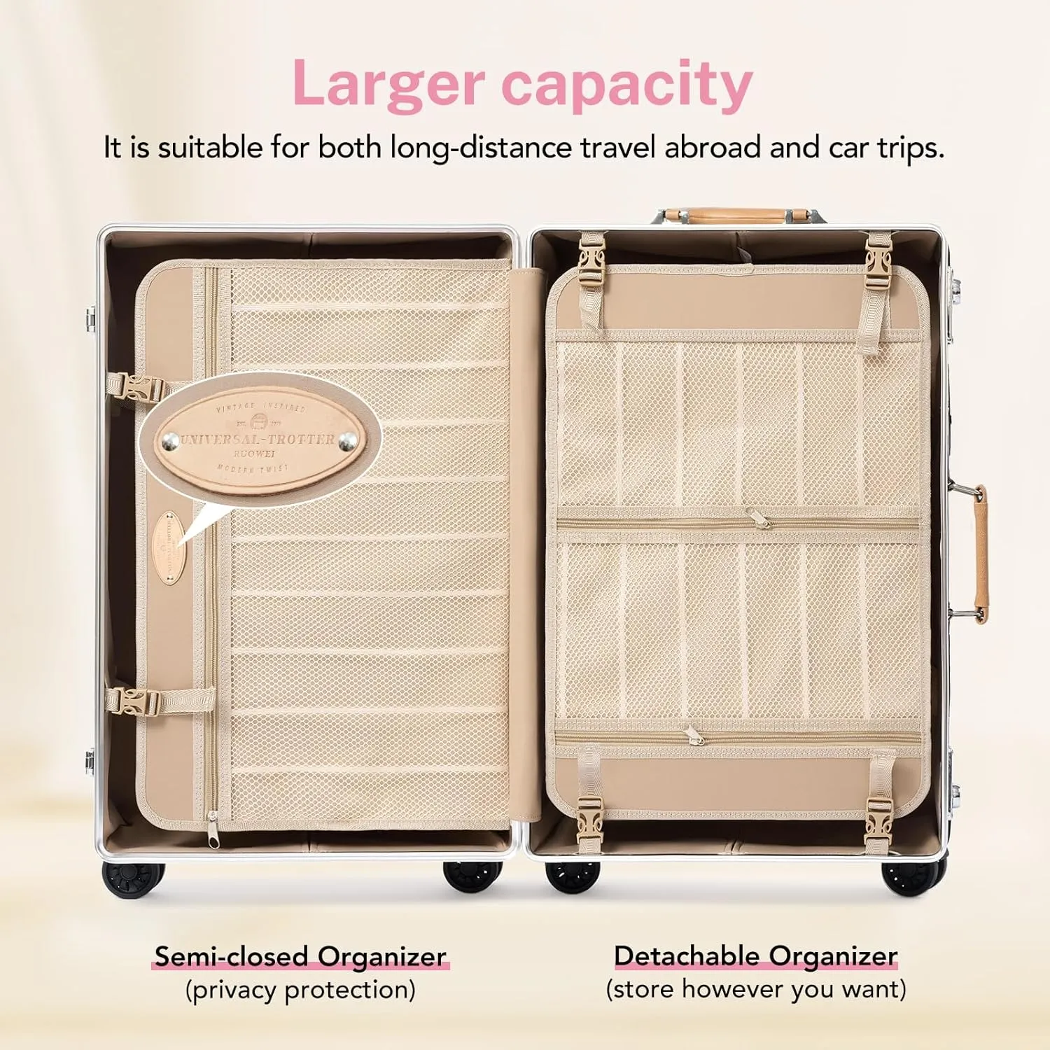 Large Capacity Hardside Suitcase Set with TSA Lock,Luxury Vintage Style Maletas De Viaje, for Men And Women Carry On Luggage Set