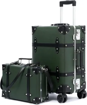 Large Capacity Hardside Suitcase Set with TSA Lock,Luxury Vintage Style Maletas De Viaje, for Men And Women Carry On Luggage Set
