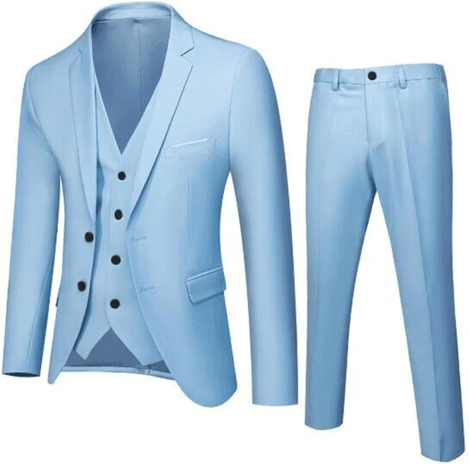 LCMTWX Mens Suits Classic Fit 2 Piece Wedding Party Jacket Vest & Pants Mens Dress Pants Mens Suits Slim Fit 2 Piece Pants