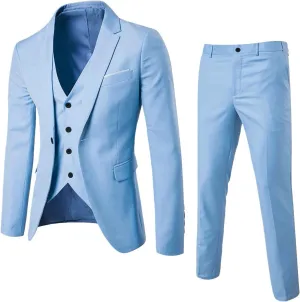 LCMTWX Men'S Suits Slim 3 Suit Business Wedding Party Jacket Vest & Pants Coat Big And Tall Suits For Men 3 Piece Suit 3