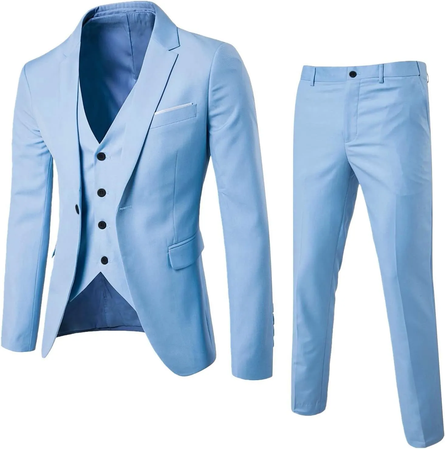 LCMTWX Men'S Suits Slim 3 Suit Business Wedding Party Jacket Vest & Pants Coat Big And Tall Suits For Men 3 Piece Suit 3