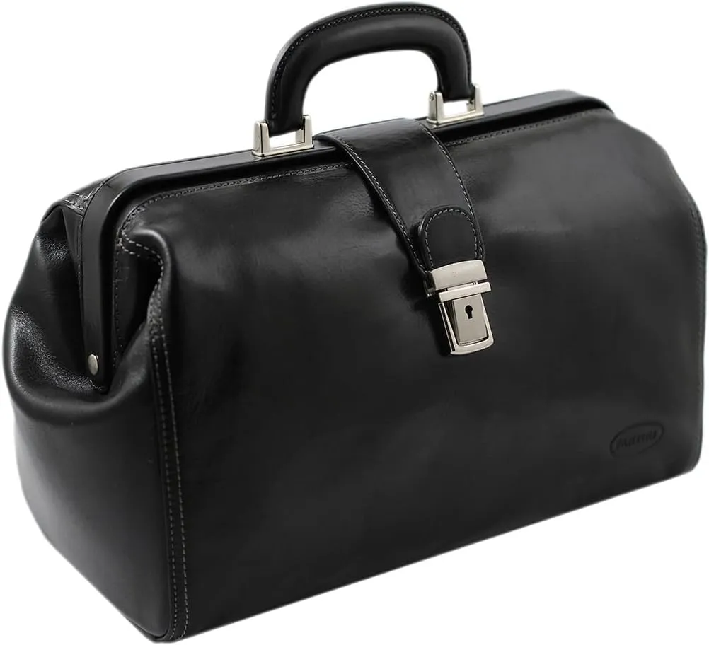 Leather Doctor Bag, Italian Leather Medical Bag, Genuine Leather Doctor Handbag