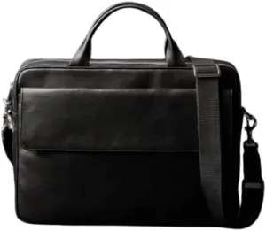 Leather Messenger Briefcase for Men, 15-inch Laptop Shoulder Bag, Business