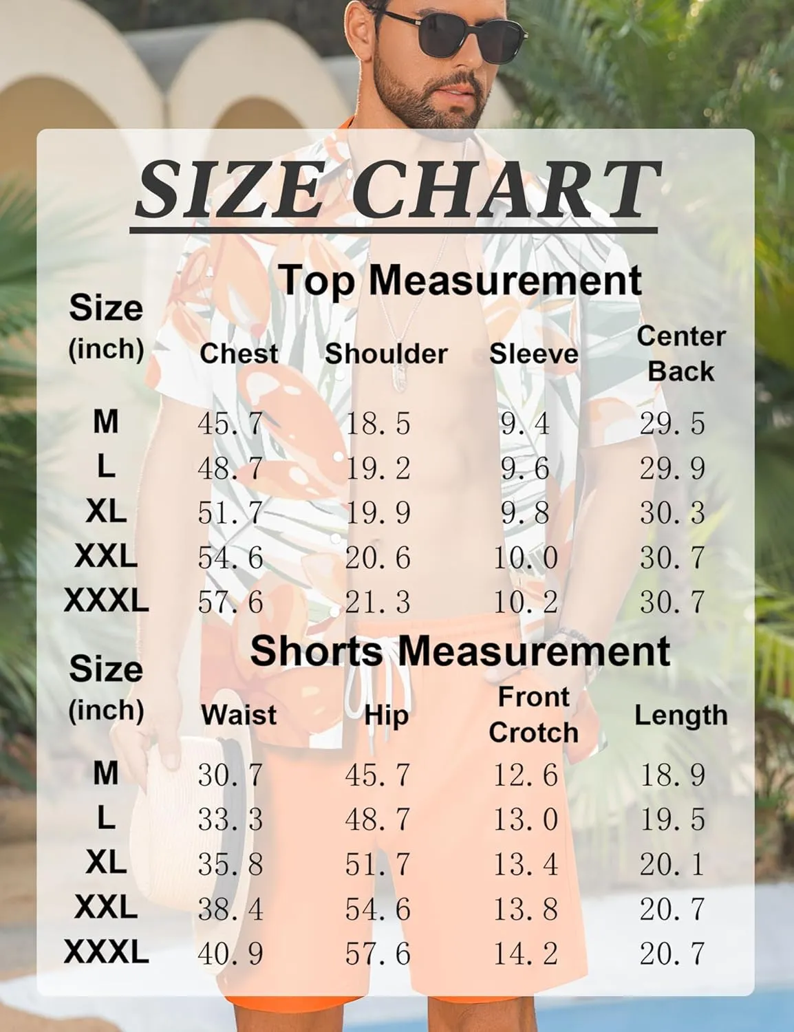 LecGee Men's 2 Piece Hawaiian Short Set Floral Button Down Shirt and Beach Shorts Summer Vacation Outfits for Men