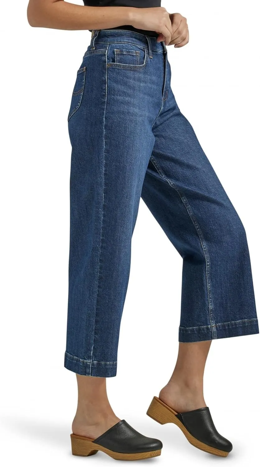 Lee Women's Legendary High Rise Wide Leg Crop Jean