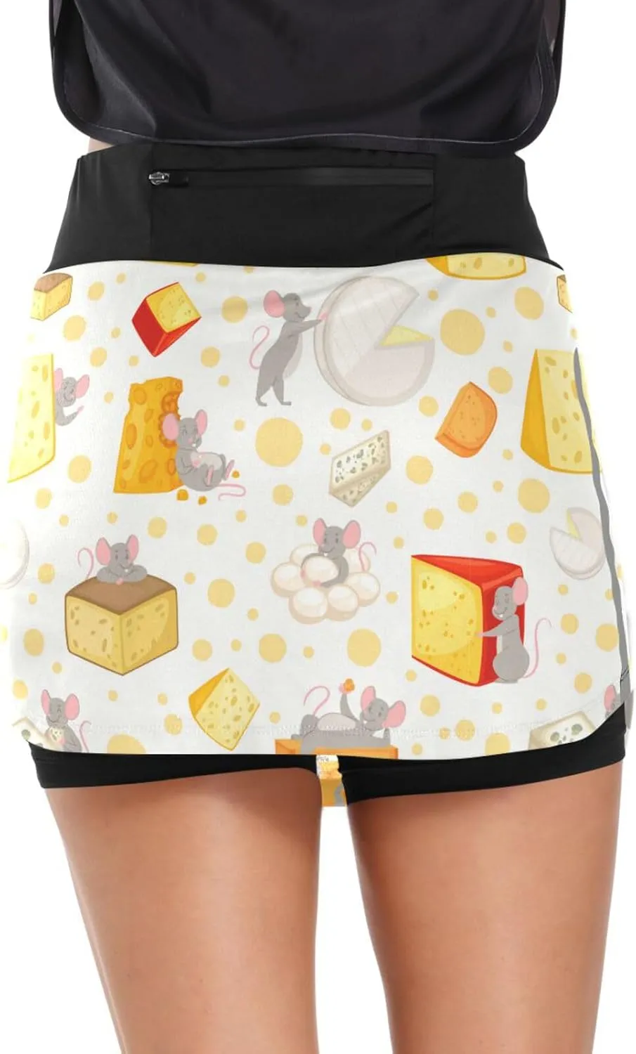 Leopard Print Black White Athletic Tennis Golf Skorts Skirts for Women Workout Running Sports Skirts S