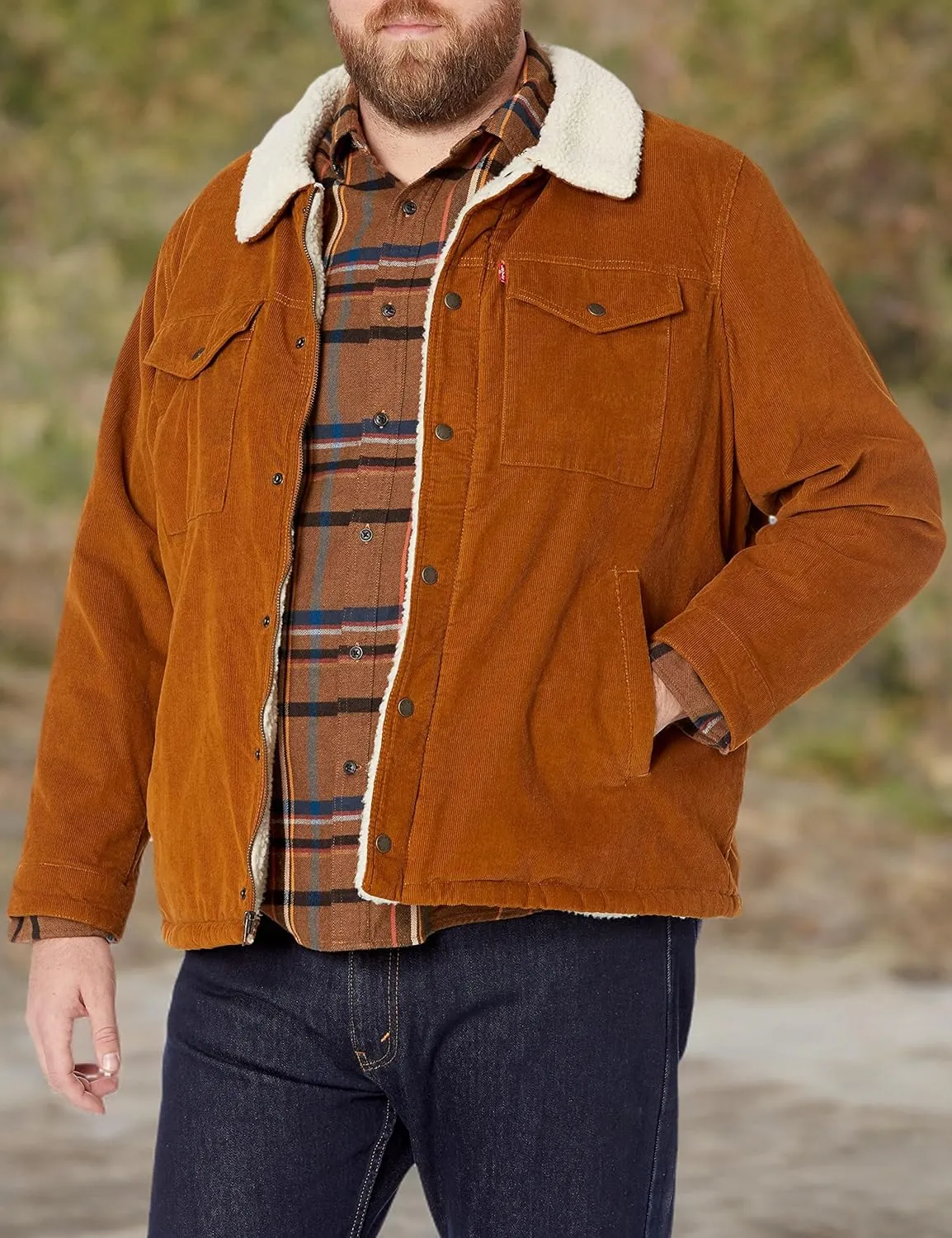 Levi's Men's Corduroy Sherpa Lined Trucker Jacket