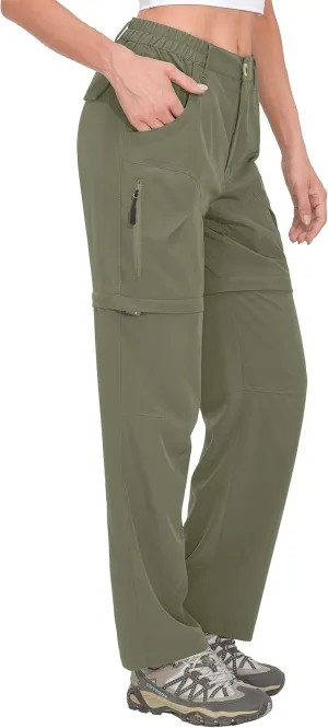 Little Donkey Andy Women's Quick Dry Convertible Zip Off Pants Lightweight Hiking Travel Camping Silver Sage S