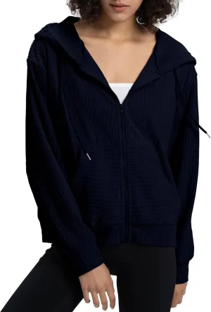 Locachy Women's Corduroy Hoodies Sweatshirt Fashion Zip Up Oversized Shacket Jacket with Pockets