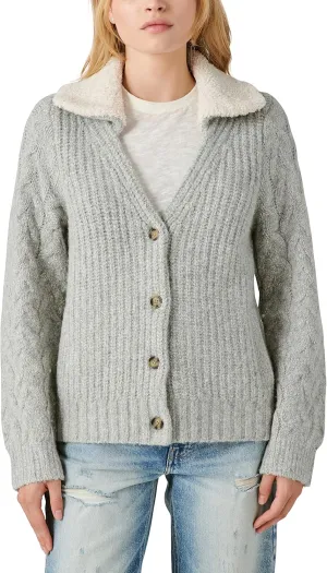 Lucky Brand Women's Cable Collared Cardigan
