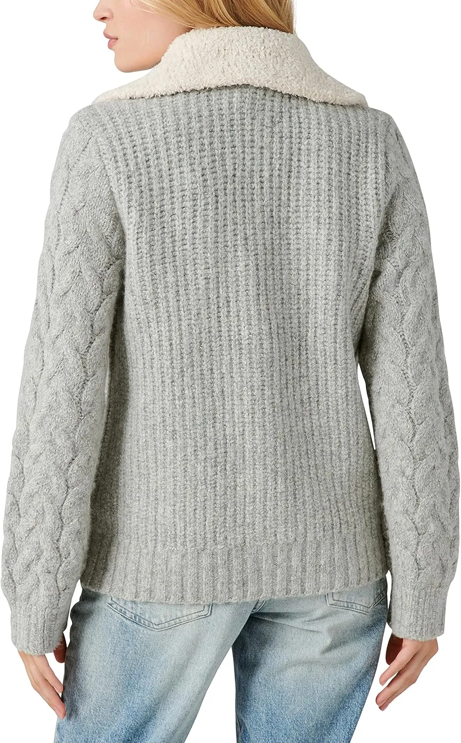 Lucky Brand Women's Cable Collared Cardigan