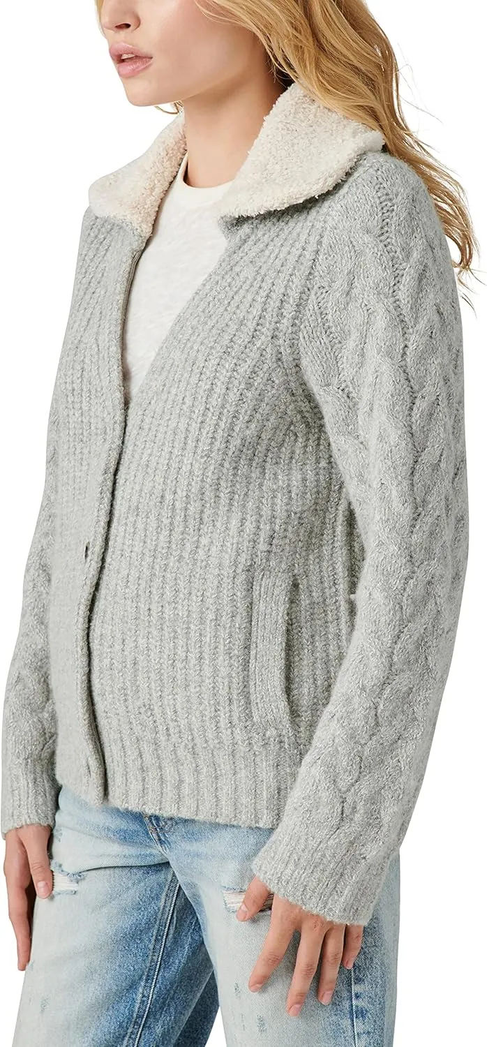 Lucky Brand Women's Cable Collared Cardigan