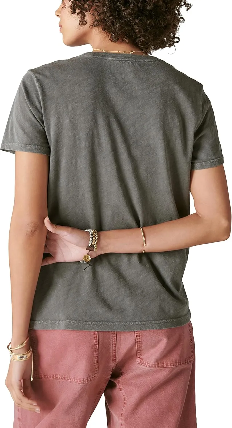Lucky Brand Women's Neon Floral Classic Crew Tshirt