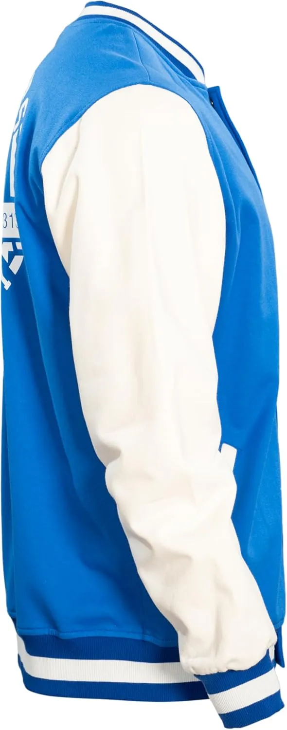 Mad Engine Monsters University Varsity Jacket Blue and White MU Logo Halloween Costume Cosplay - Adult